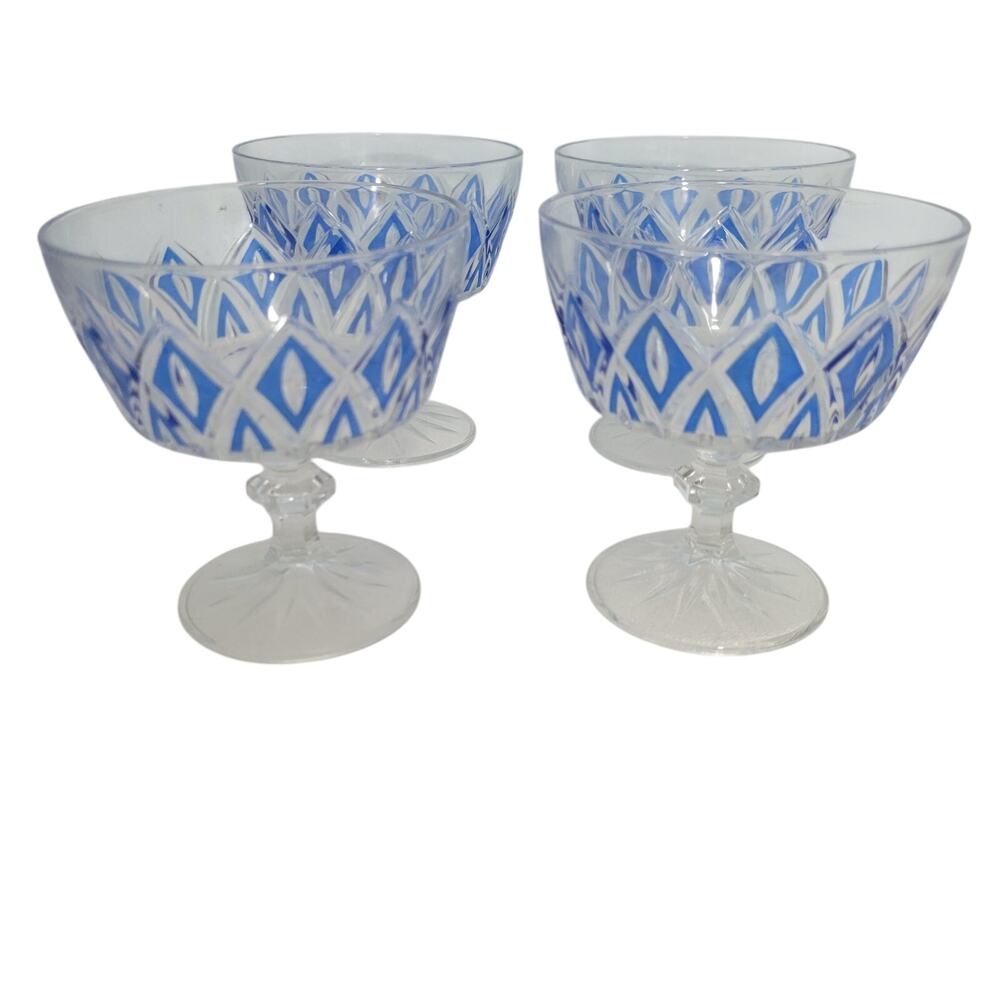 VMC- Reims French Set Of 4 Harlequin Dessert Glasses 3.75" x 3.75"  102825-1TClo